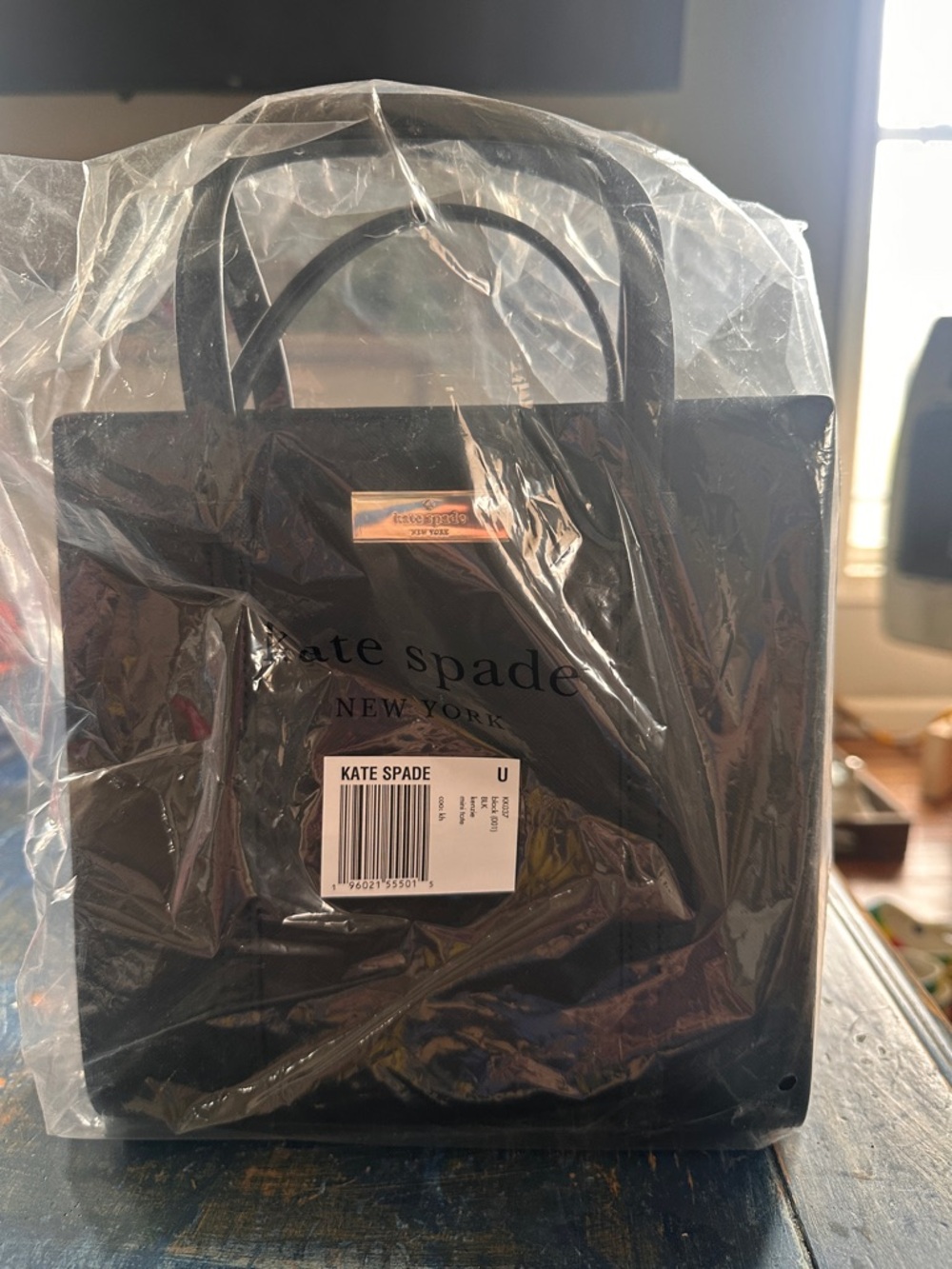 kate spade black patterned mini tote